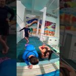 ? Diana pranked Jim with the center of gravity challenge in swimming pool #watermagic