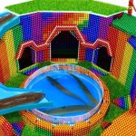 How To Build Swimming Pool Water Slide Around Secret Underground House From Mangetic Ball Satisfying