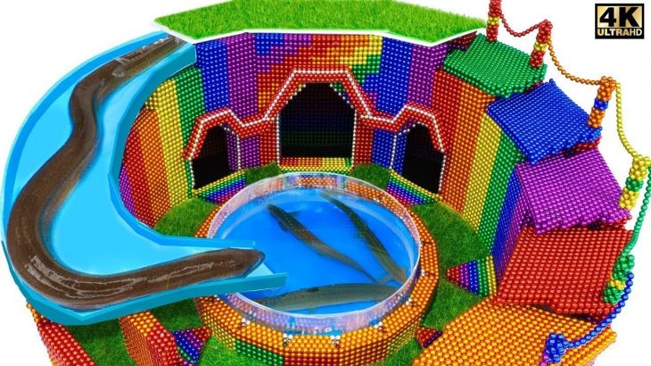 How To Build Swimming Pool Water Slide Around Secret Underground House From Mangetic Ball Satisfying