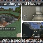 How to make an underground house with a secret entrance in minecraft || Gaming videos || Tutorial