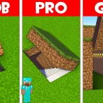 NOOB FOUND SECRET UNDERGROUND BASE! DIRT UNDERGROUND HOUSE BUILD CHALLENGE in Minecraft NOOB vs PRO!