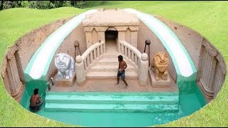 Traditional Techniques Dig Ground to Build Underground Temple with Swimming Pool