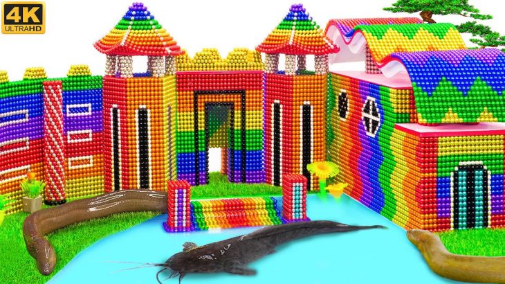 ASMR Video | Build Underground Temple Has Swimming Pool For Catfish From Magnetic Balls (Satisfying)