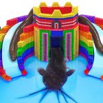 ASMR Video | Build Water Slide Swimming Pool Around Secret Underground Temple From Magnet Ball