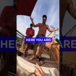 Prank on a huge water slip’n’slide ?‍?? #swimming #prank #trick #watermagic