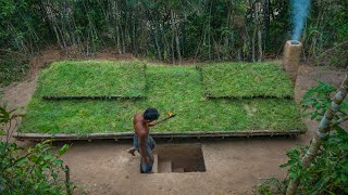 The Most Advanced Survival Shelter: The Grass Roof, Fireplace Decoration, And Perfect Warm Thermal