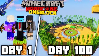 We Survived 100 Days on ONE BLOCK in Hardcore Minecraft… TRIO 100 Days