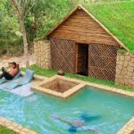 25Days Building Underground House And Swimming Pool with Decoration Living Room