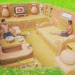 Building Modern Underground King Room With Swimming Pool In Underground House