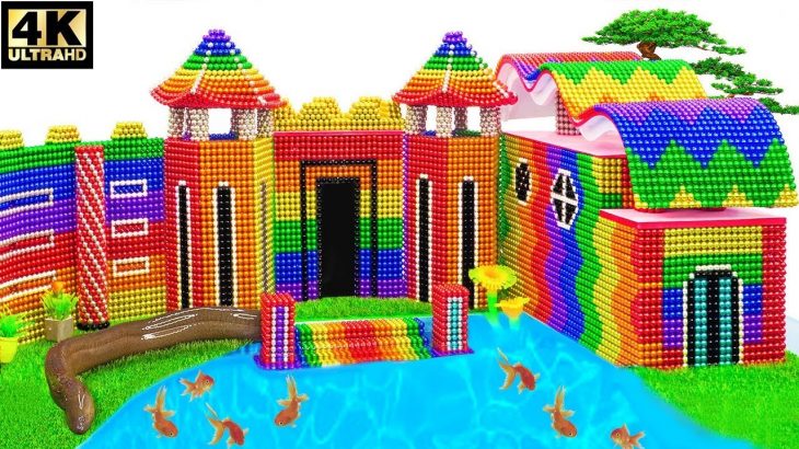 DIY – Build Underground Temple With Swimming Pool From Magnetic Balls (Satisfying)