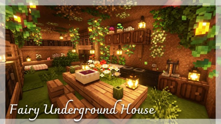 [Minecraft] ?? Fairy Underground House Tutorial / Cottagecore / Mizuno’s 16 Craft Resource Pack