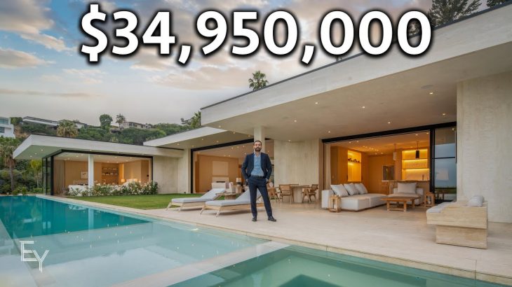 Touring $34,950,000 Hollywood Hills Mansion with Underground Spa
