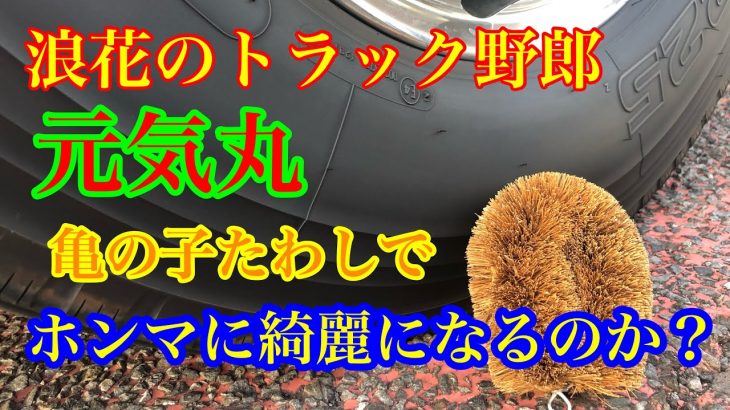 【長距離トラック運転手】元気丸　タイヤ磨き　亀の子たわしで、ゴシゴシ毎日３ヵ月？いい感じになるのか？
