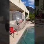 Austin Sprinz falls in pool while inside bubble!