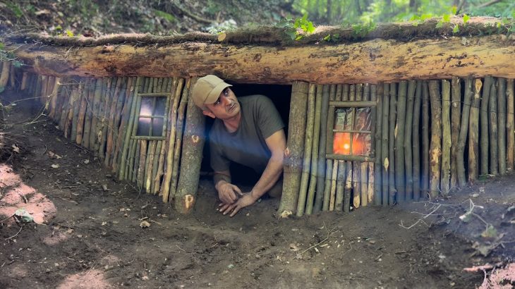 Building underground house in jungle. Hidden home. Bushcraft survival shelter. Part 1