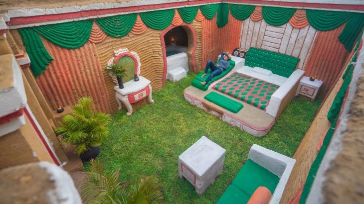 How To Building a New Modern Style Underground House with Lovely Bathtub