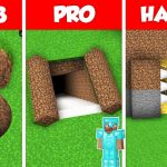 SECRET UNDERGROUND BASE HOUSE BUILD CHALLENGE – NOOB vs PRO vs HACKER / Minecraft Battle Animation