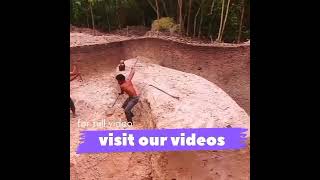 making a beautiful underground house with pool