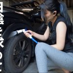 【洗車女子】汗だくになりながら蜘蛛の巣だらけの車を洗車場で手洗い洗車【車好き女子】ホンダ　ヴェゼル