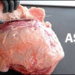 【肉磨きASMR】まんまる な黒毛和牛のシンタマから脂とスジを丁寧に削ぎ落とすだけの動画