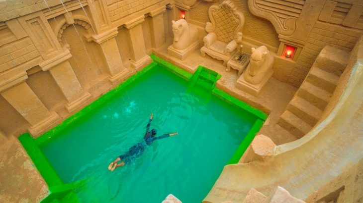 How To Build the Most Beautiful Underground House villa with Swimming Pool by Ancient Skills