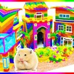 Build Amazing Double Swimming Pool With Colorful Mansion From Magnetic Balls | ASMR Video