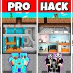 Minecraft: Underground Base House Build Challenge – Noob vs Pro vs Hacker vs God